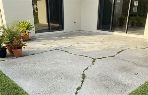 Cracked patio concrete demo DFW Texas