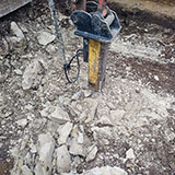 Rock demolition during pool excavation in Dallas Fort Worth Texas